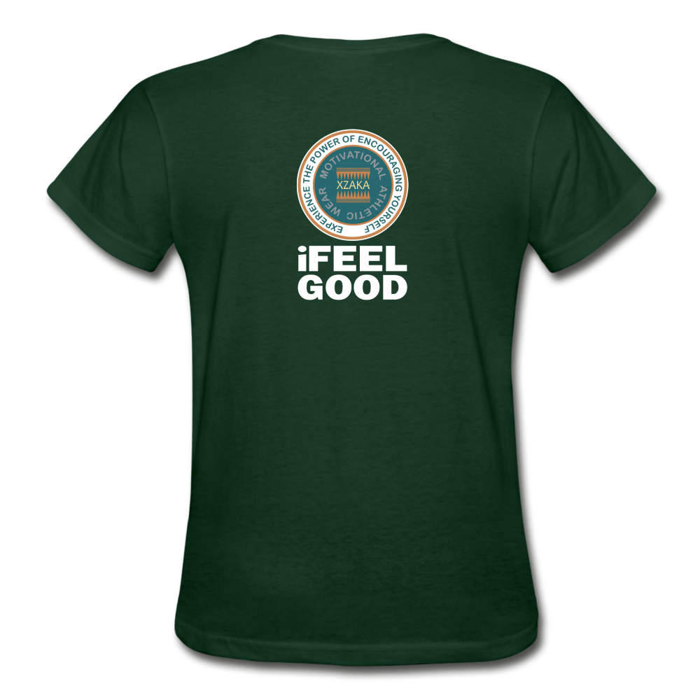 XZAKA - Women - Gildan Ultra Cotton T-Shirt - IFeelGood -BK - forest green