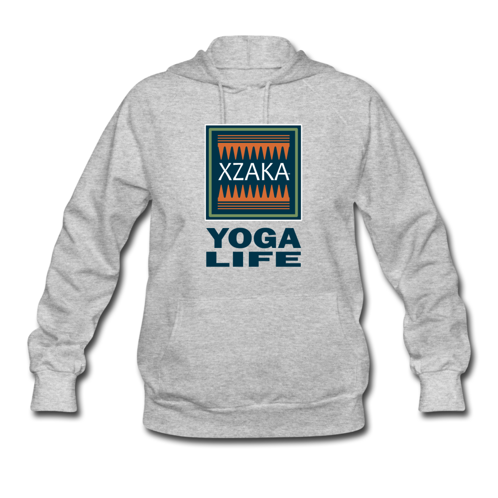 XZAKA - Women "Yoga Life" Hoodie - WH - heather gray