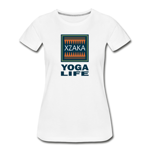 XZAKA - Women "Yoga Life" T-Shirt -WH - white