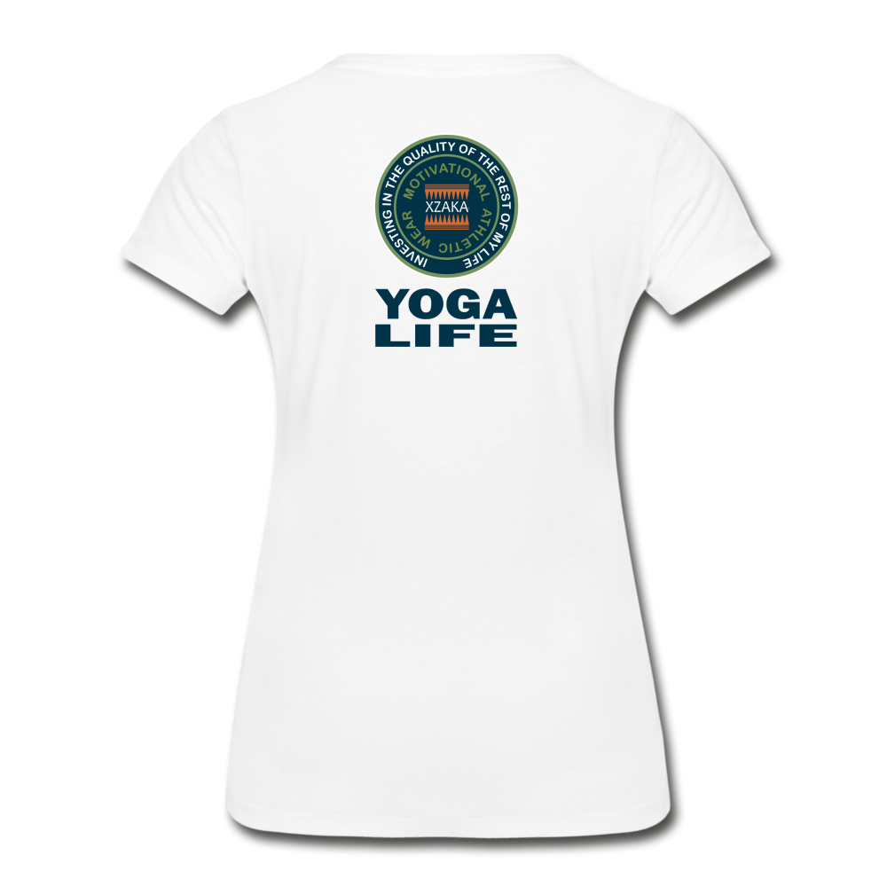 XZAKA - Women "Yoga Life" T-Shirt -WH - white