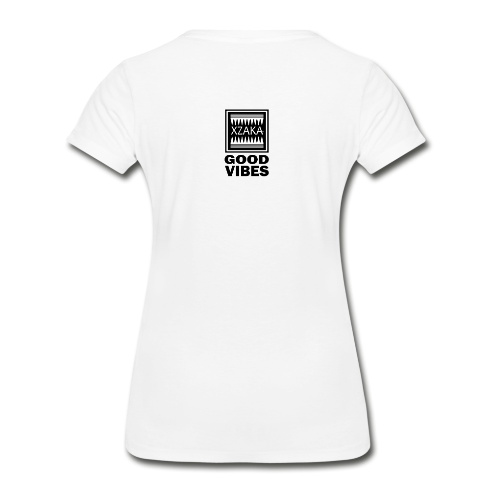 XZAKA Women "Good Vibes" T-Shirt - Premium Organic -WH - white