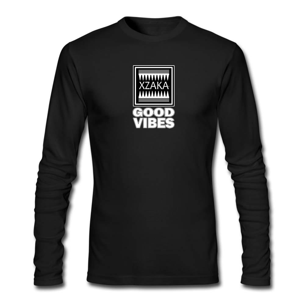 XZAKA Men "Good Vibes" T-Shirt - Premium Organic -WH Next Level - black