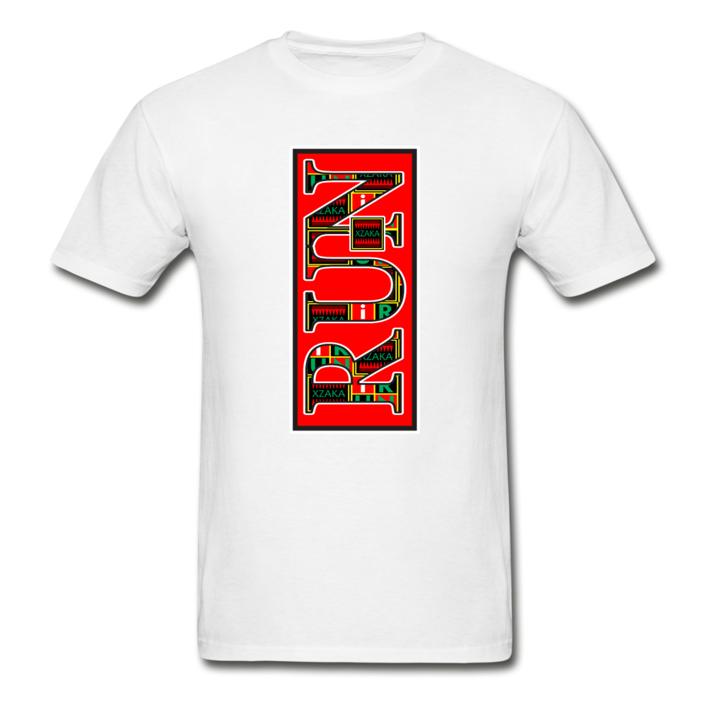 XZAKA Men "RUN" T-Shirt - Hanes Tagless - WH - white