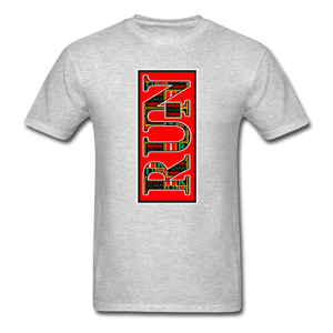XZAKA Men "RUN" T-Shirt - Hanes Tagless - WH - heather gray