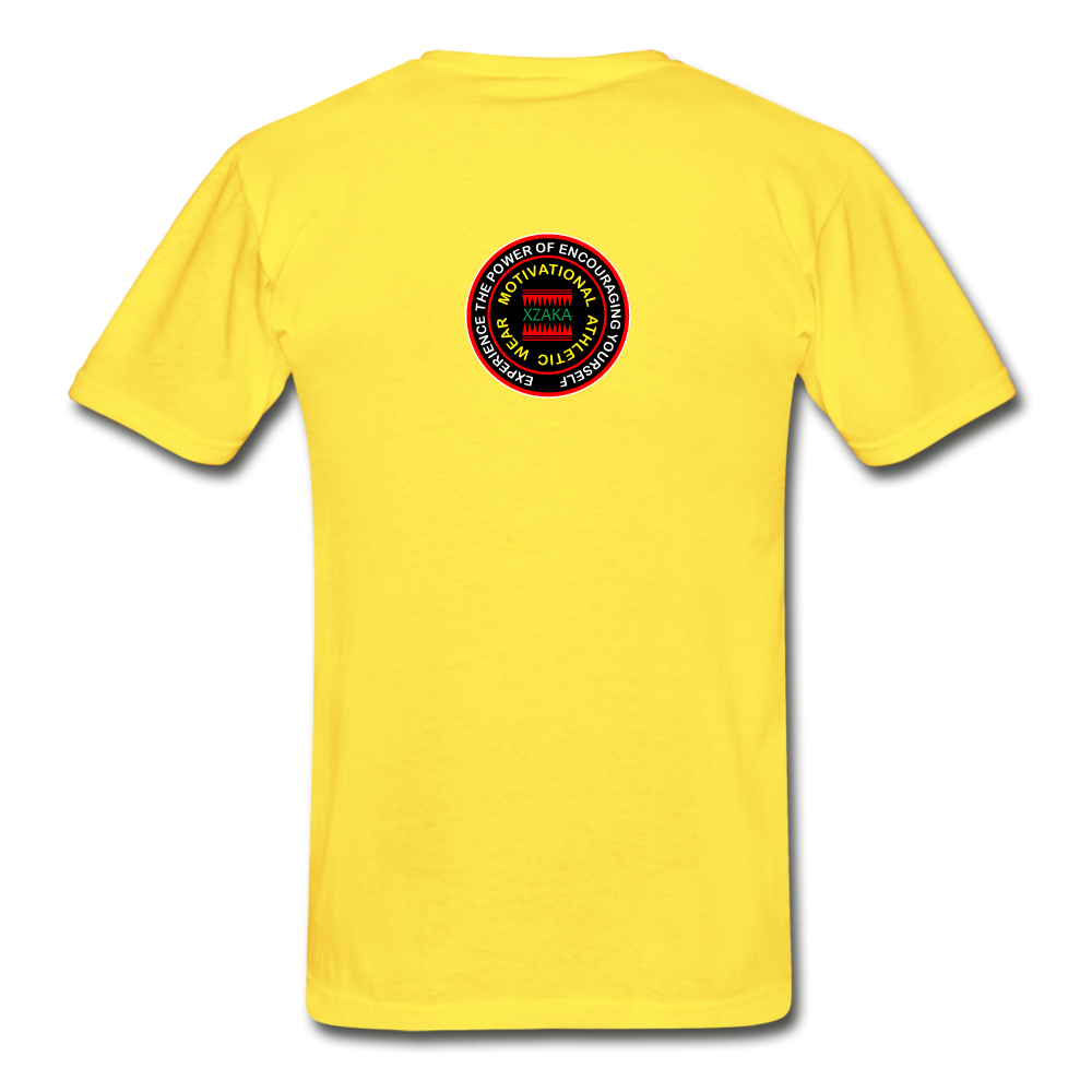 XZAKA Men "RUN" T-Shirt - Hanes Tagless - WH - yellow