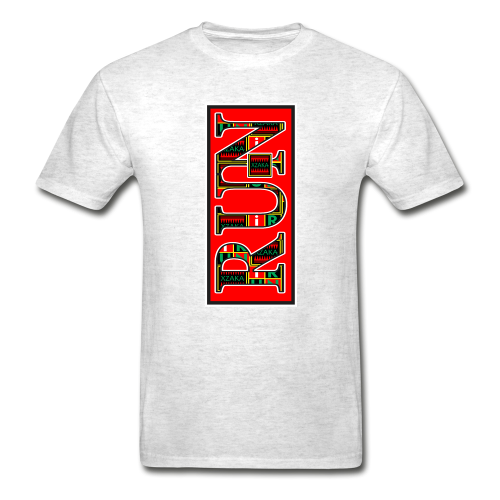 XZAKA Men "RUN" T-Shirt - Hanes Tagless - WH - light heather gray