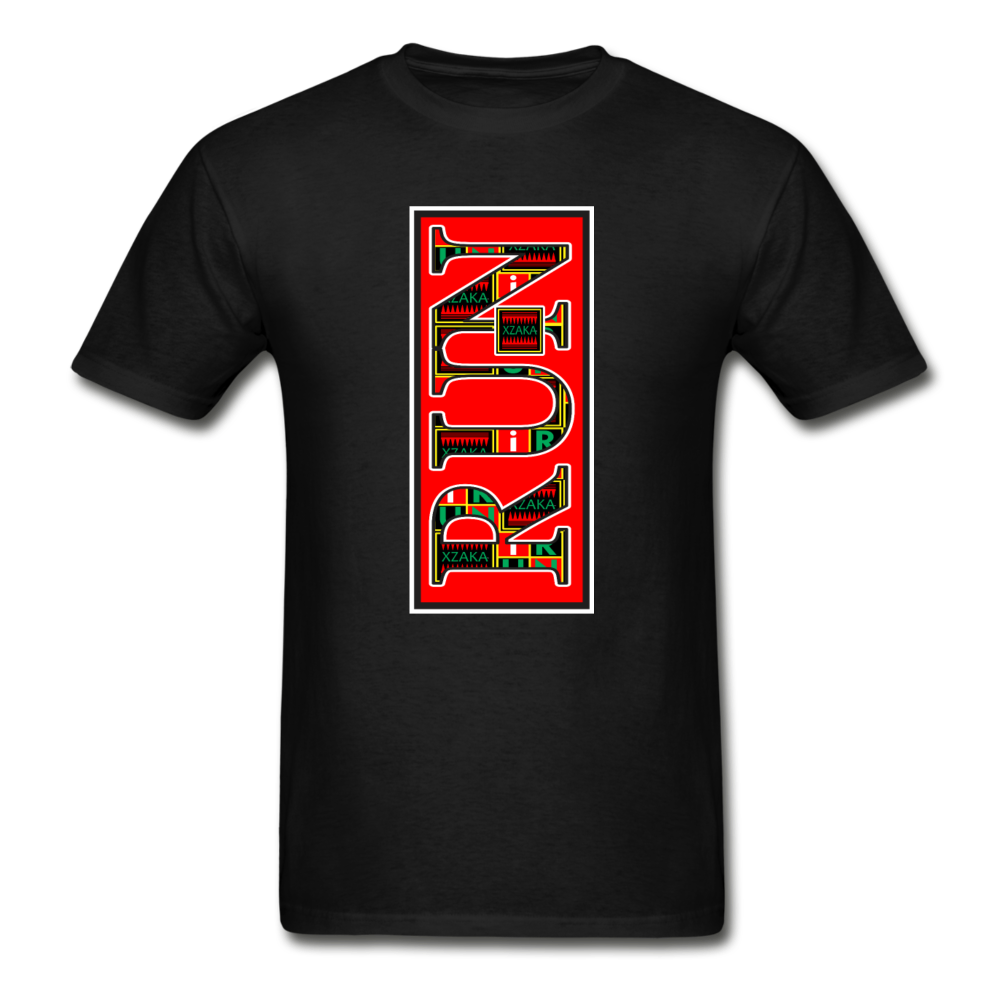 XZAKA Men "RUN" T-Shirt - Hanes Tagless - BK - black