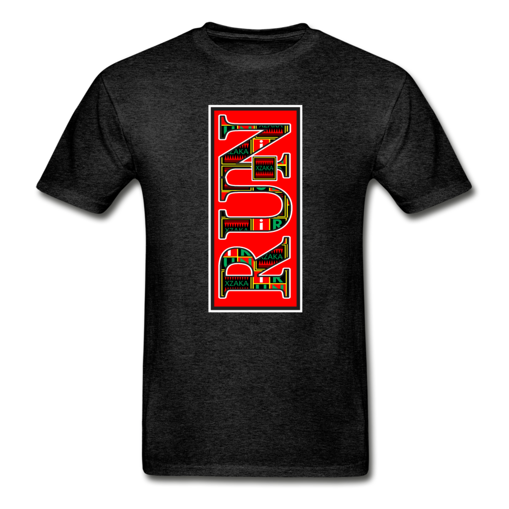 XZAKA Men "RUN" T-Shirt - Hanes Tagless - BK - charcoal gray