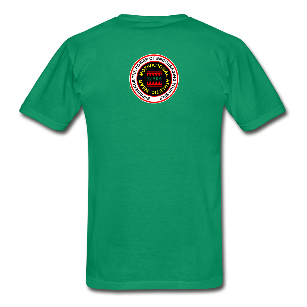 XZAKA Men "RUN" T-Shirt - Hanes Tagless - BK - kelly green