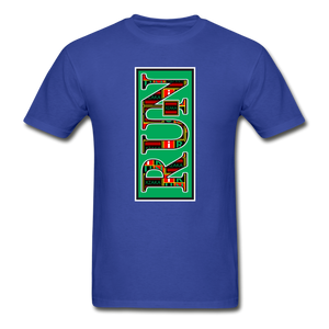 XZAKA Men "RUN" T-Shirt - Hanes Tagless - BK-GRN - royal blue