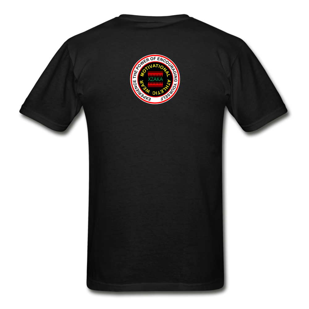 XZAKA Men "RUN" T-Shirt - Hanes Tagless - BK-GRN - black