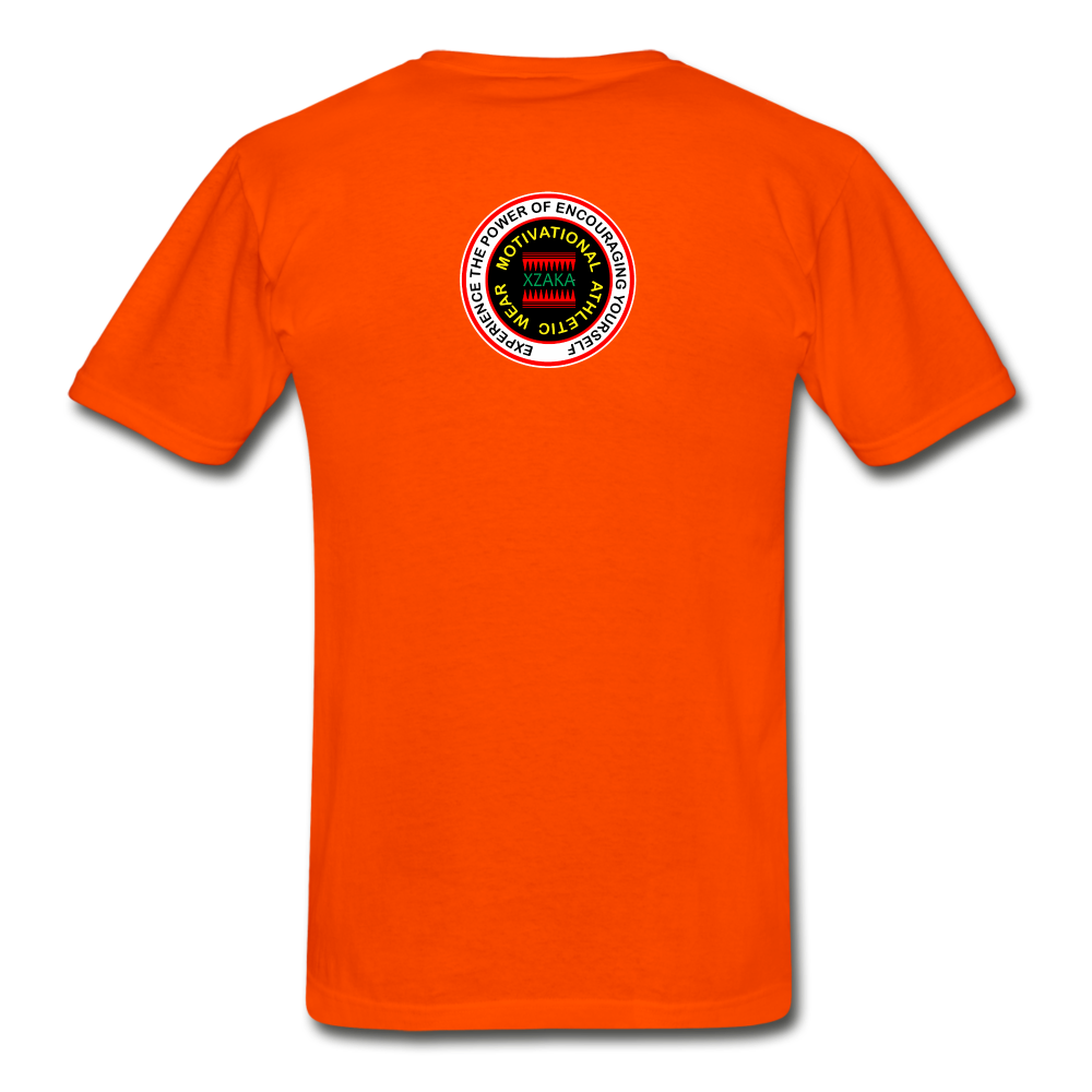 XZAKA Men "RUN" T-Shirt - Hanes Tagless - BK-GRN - orange