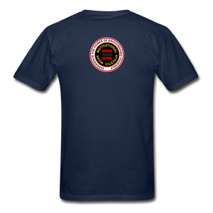 XZAKA Men "RUN" T-Shirt - Hanes Tagless - BK-GRN - navy