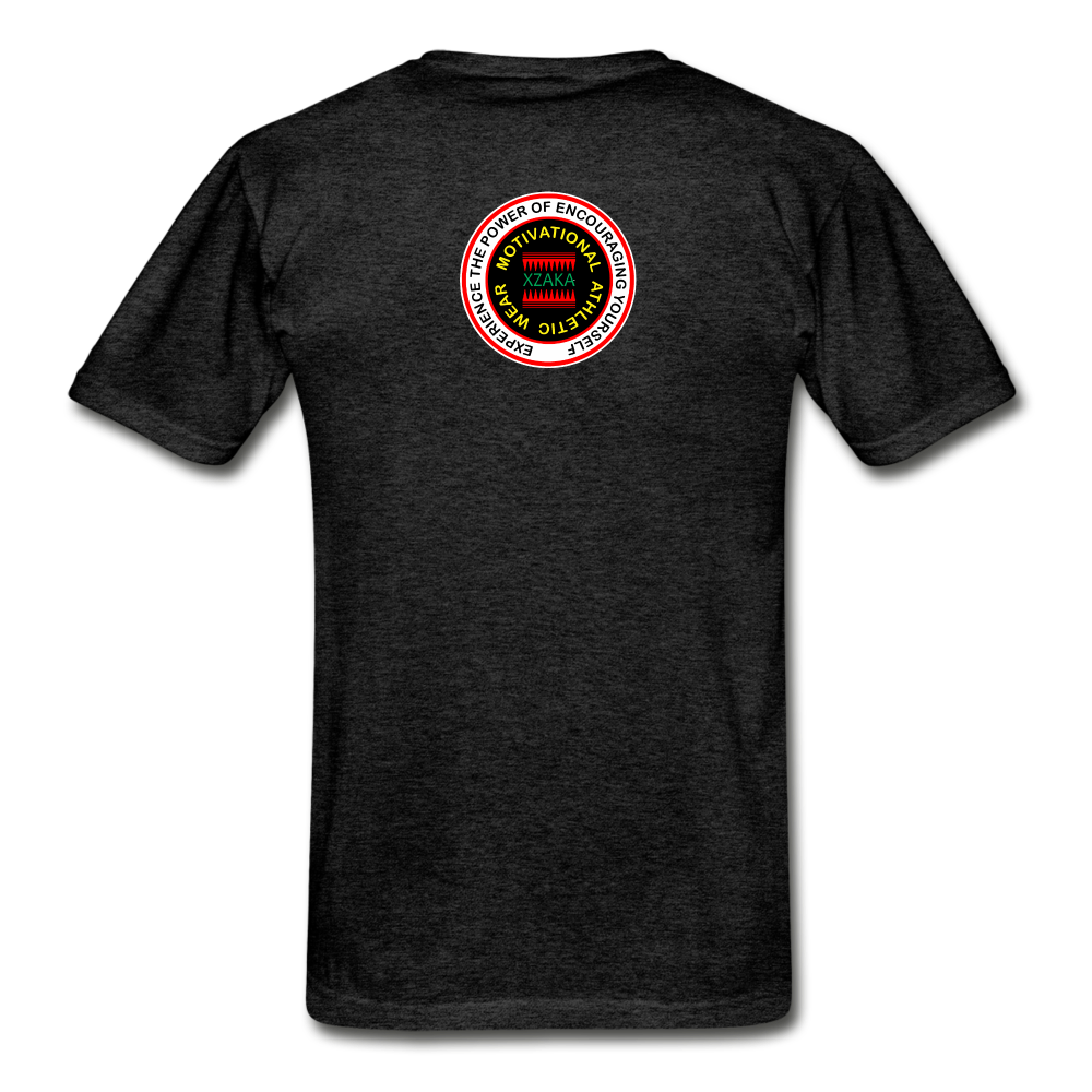XZAKA Men "RUN" T-Shirt - Hanes Tagless - BK-GRN - charcoal gray