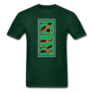 XZAKA Men "RUN" T-Shirt - Hanes Tagless - BK-GRN - forest green