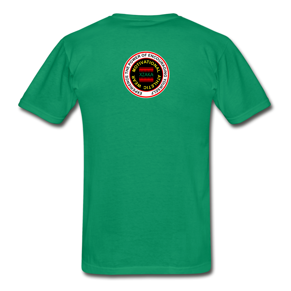 XZAKA Men "RUN" T-Shirt - Hanes Tagless - BK-GRN - kelly green