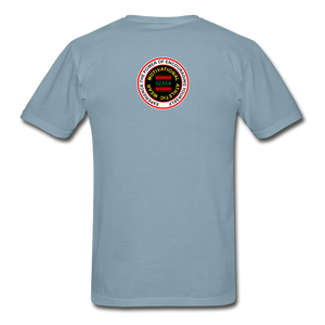 XZAKA Men "RUN" T-Shirt - Hanes Tagless - WH-GRN - stonewash blue