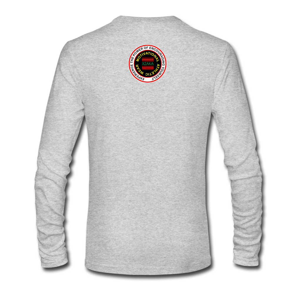 XZAKA - Men "RUN" Long Sleeve T-Shirt - Next Level - RED - heather gray
