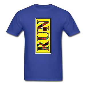 XZAKA Men "RUN" T-Shirt - Hanes Tagless - WH-YEL - royal blue
