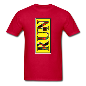XZAKA Men "RUN" T-Shirt - Hanes Tagless - WH-YEL - red