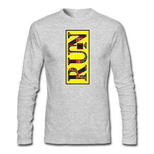 XZAKA - Men "RUN" Long Sleeve T-Shirt - Next Level-YEL - heather gray