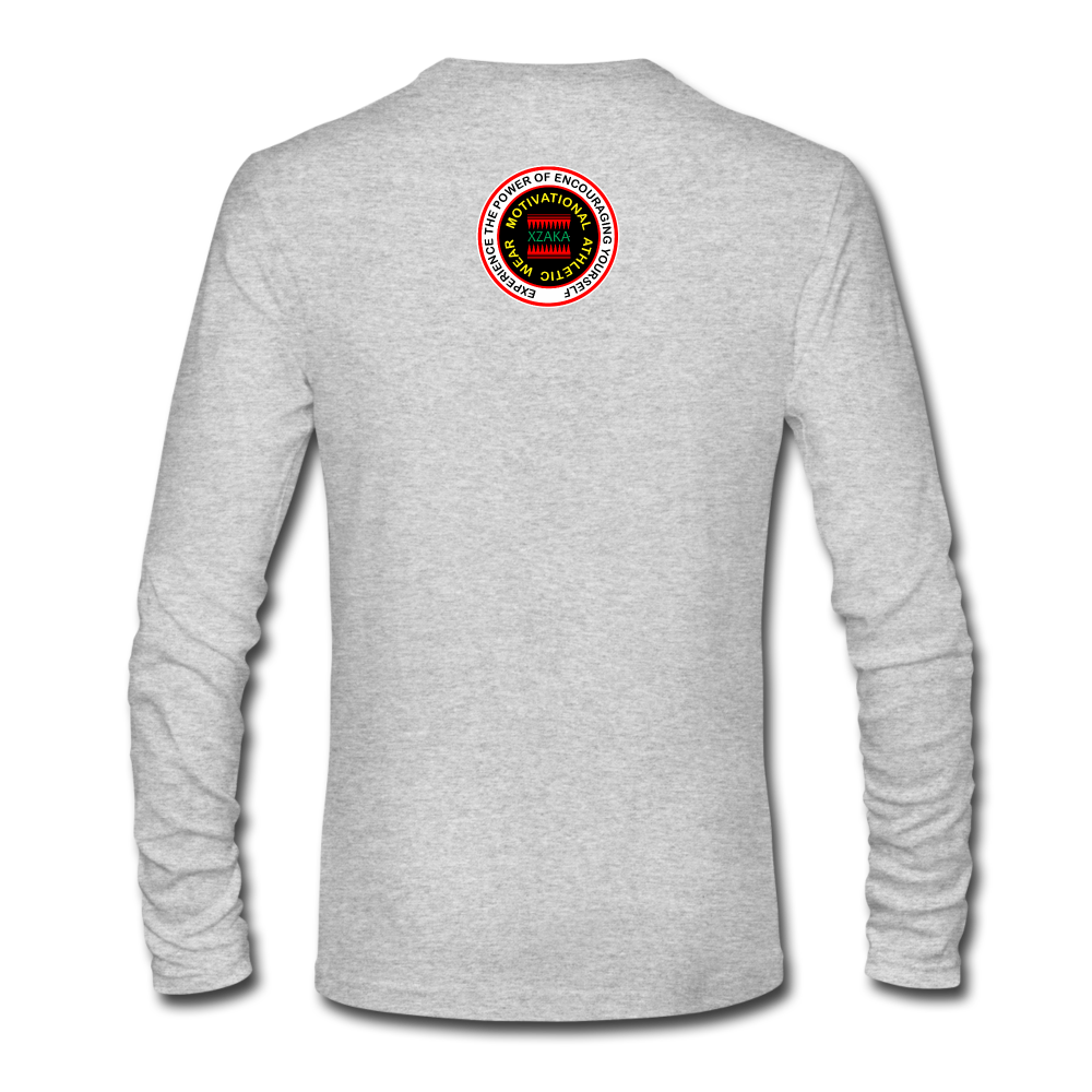 XZAKA - Men "RUN" Long Sleeve T-Shirt - Next Level-YEL - heather gray