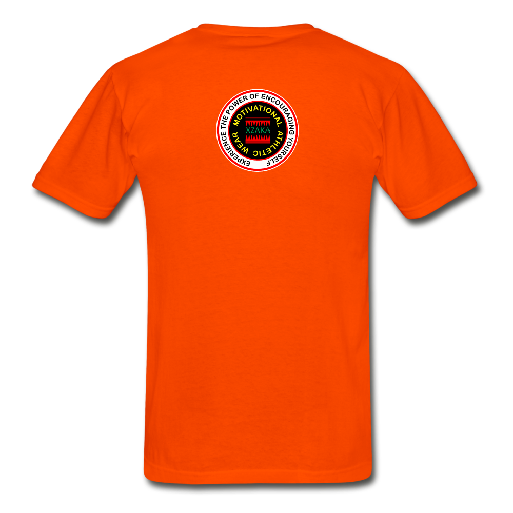 XZAKA Men "RUN" T-Shirt - Hanes Tagless - BK-YEL - orange