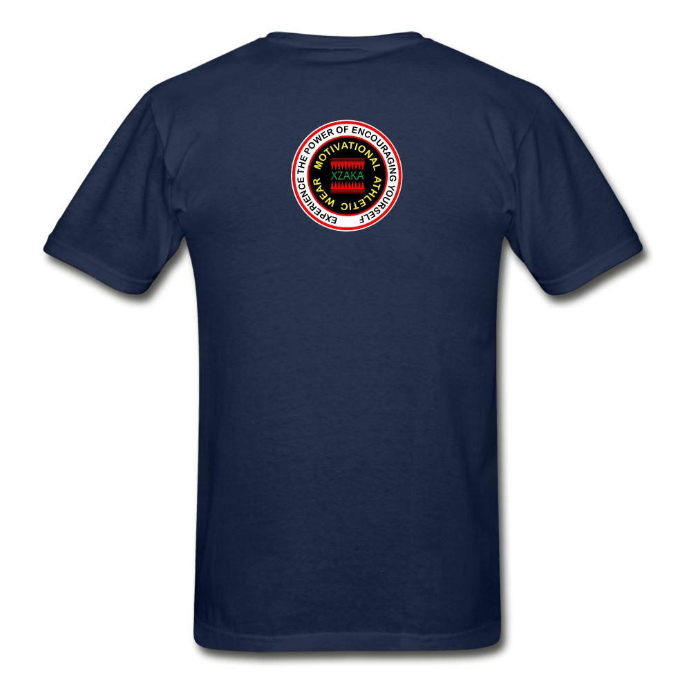 XZAKA Men "RUN" T-Shirt - Hanes Tagless - BK-YEL - navy