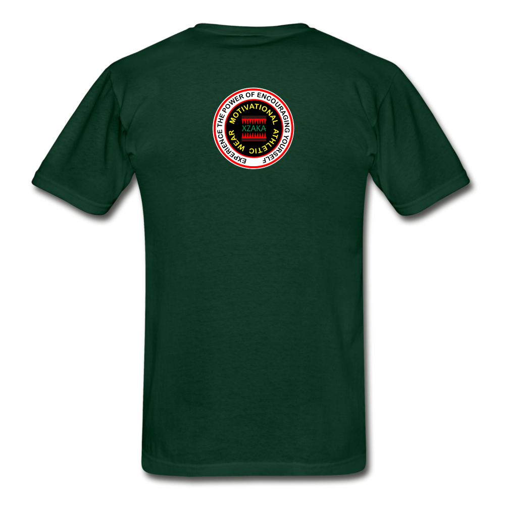 XZAKA Men "RUN" T-Shirt - Hanes Tagless - BK-YEL - forest green