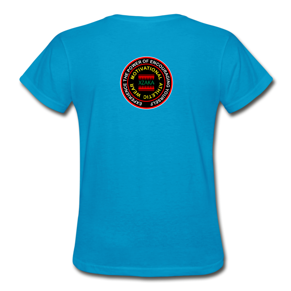 XZAKA Women "RUN" T-Shirt - Gildan Ultra Cotton - WH - YEL - turquoise