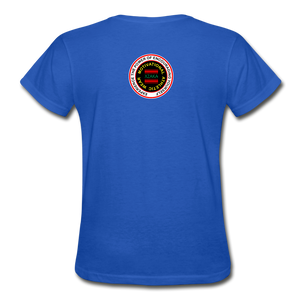 XZAKA Women "RUN" T-Shirt - Gildan Ultra Cotton - BK - YEL - royal blue