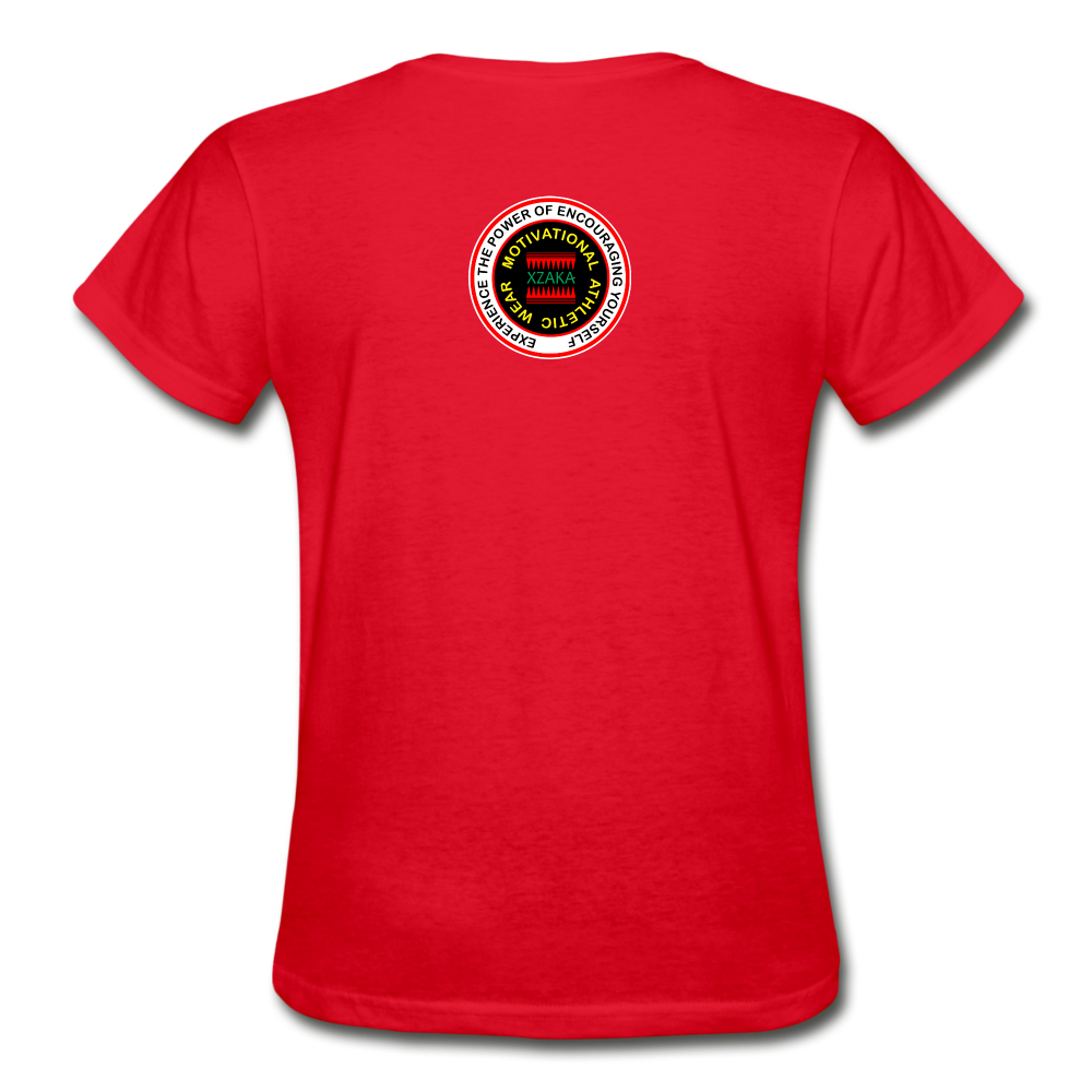 XZAKA Women "RUN" T-Shirt - Gildan Ultra Cotton - BK - YEL - red