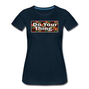 XZAKA Women "Do Your Thing"  T-Shirt - WH - deep navy