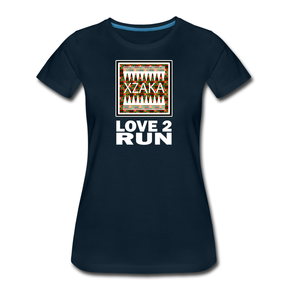 XZAKA Women "Love2Run" T-Shirt - BK-PAT - deep navy