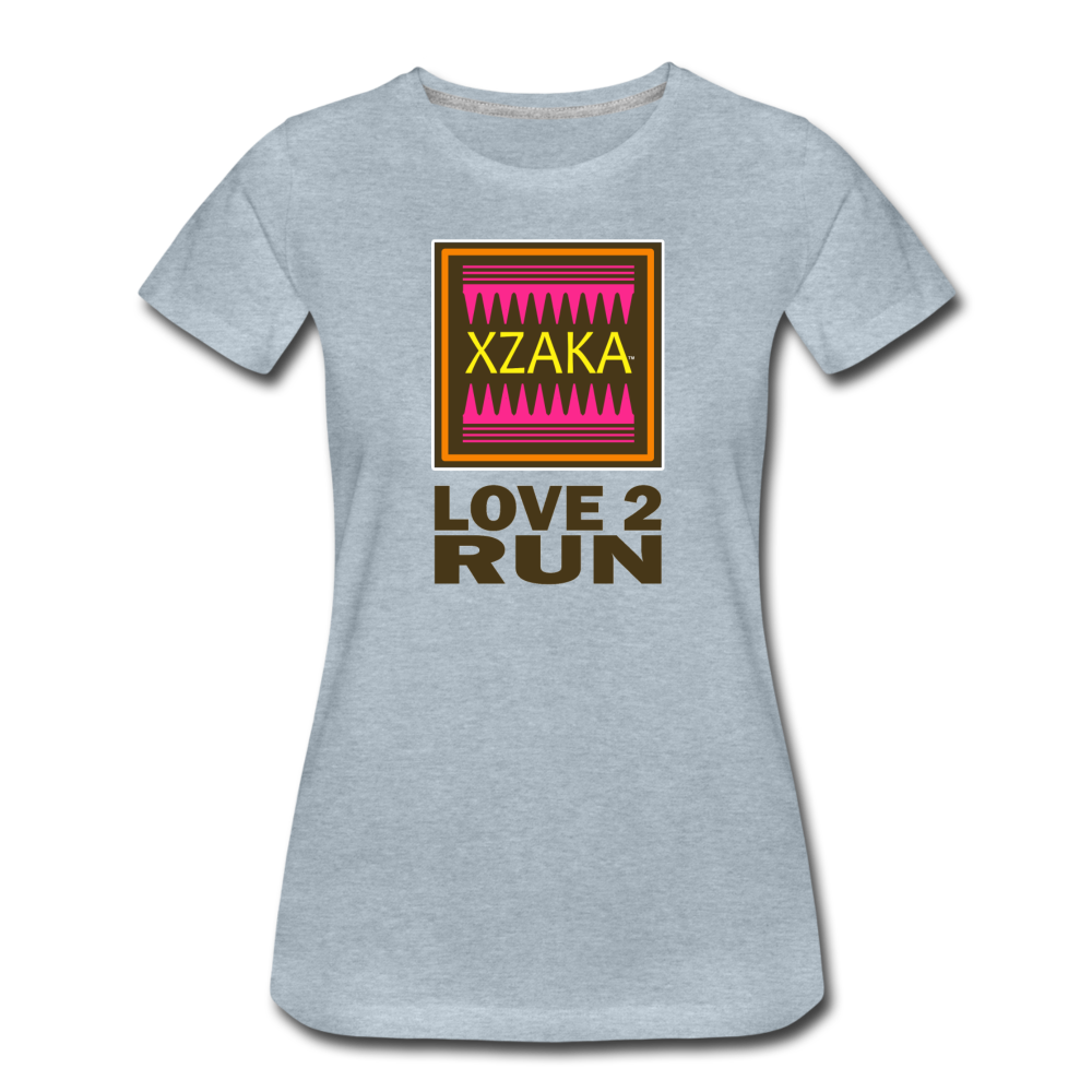 XZAKA Women "Love2Run" T-Shirt - WH - heather ice blue