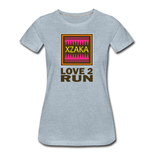 XZAKA Women "Love2Run" T-Shirt - WH - heather ice blue