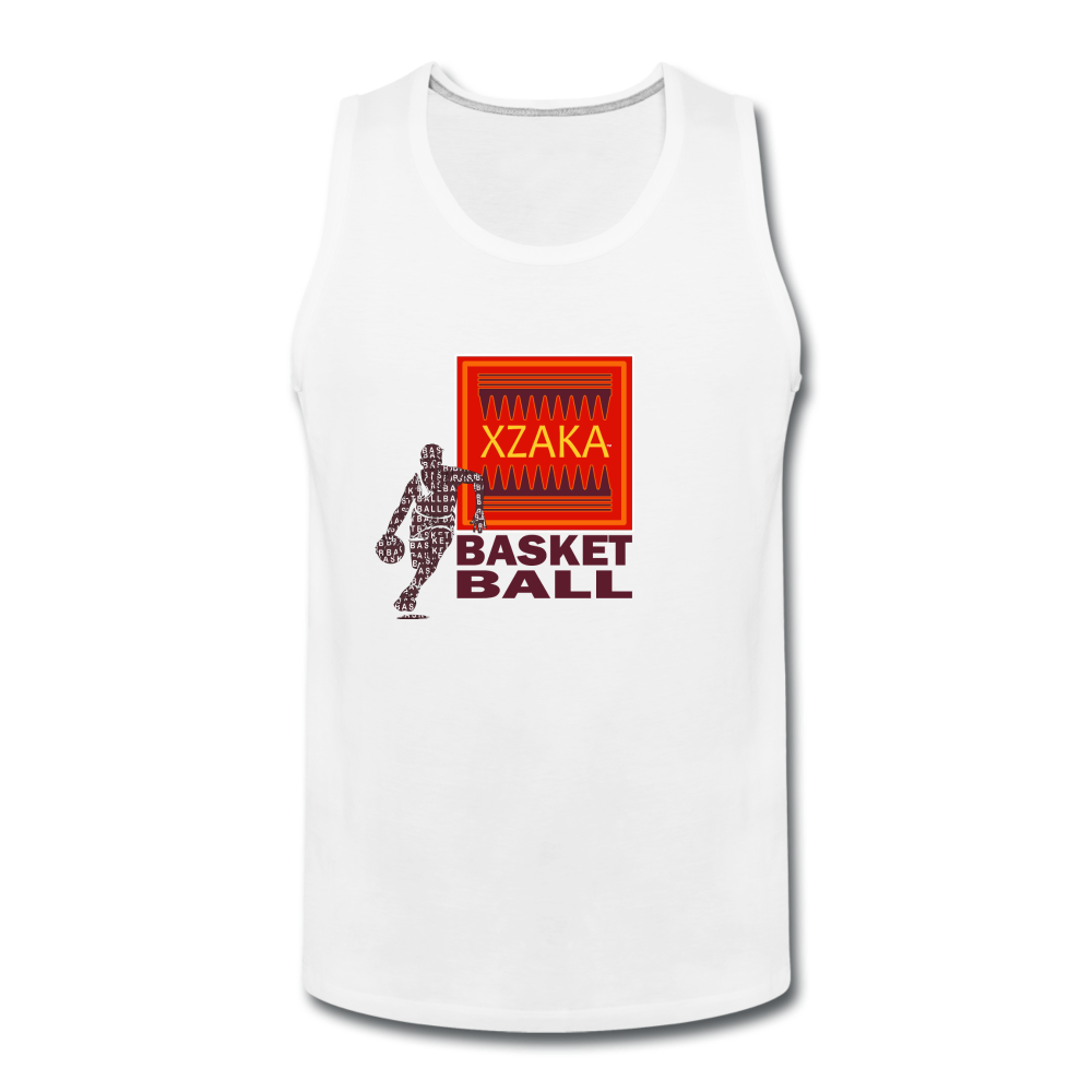 XZAKA Men "Basketball" Premium Tank Top - white