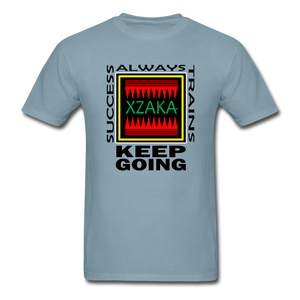 XZAKA - Men "Success Trains" T-Shirt - KG WH - stonewash blue