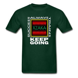XZAKA - Men "Success Trains" T-Shirt - KG BK - forest green