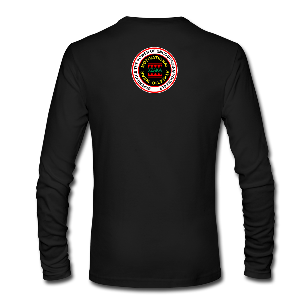 XZAKA - Men "Make It Happen" Self Talk Power T-Shirt 004- Long Sleeve BK - black
