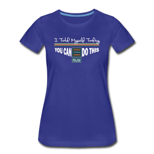 XZAKA - Women "You Can Do This" Self Talk Power T-Shirt 002- SL-BK - royal blue