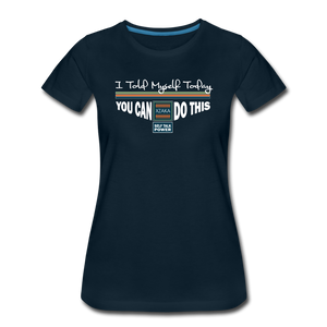 XZAKA - Women "You Can Do This" Self Talk Power T-Shirt 002- SL-BK - deep navy
