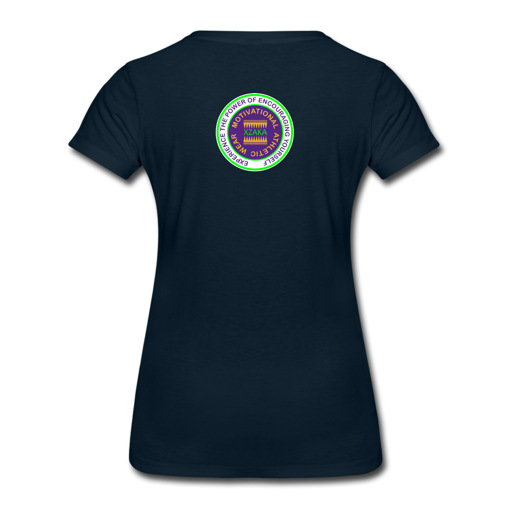 XZAKA - Women "Never Give Up" Self Talk Power T-Shirt 003-SL-BK BK - deep navy