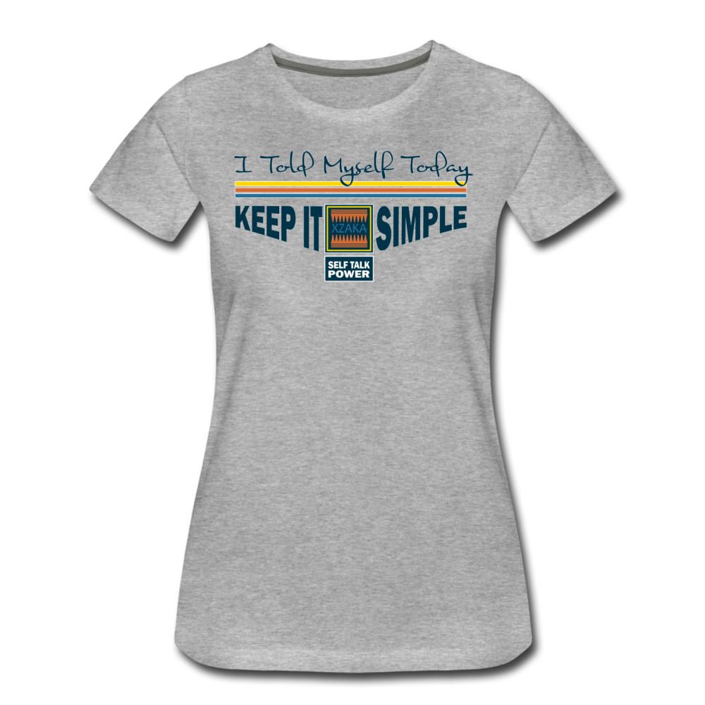 XZAKA Women "Keep it simple" T-Shirt -WH - STP - heather gray