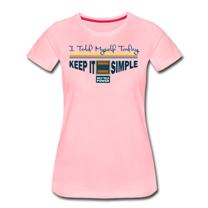 XZAKA Women "Keep it simple" T-Shirt -WH - STP - pink