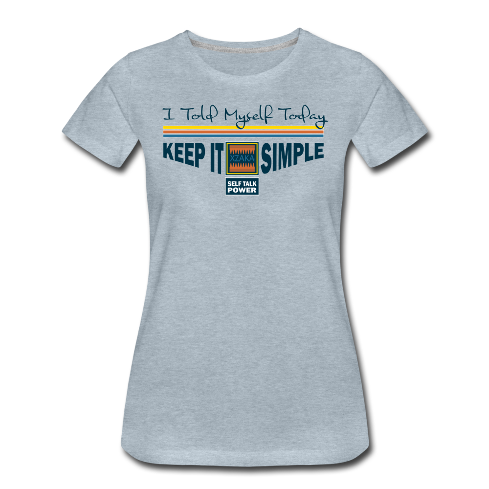 XZAKA Women "Keep it simple" T-Shirt -WH - STP - heather ice blue