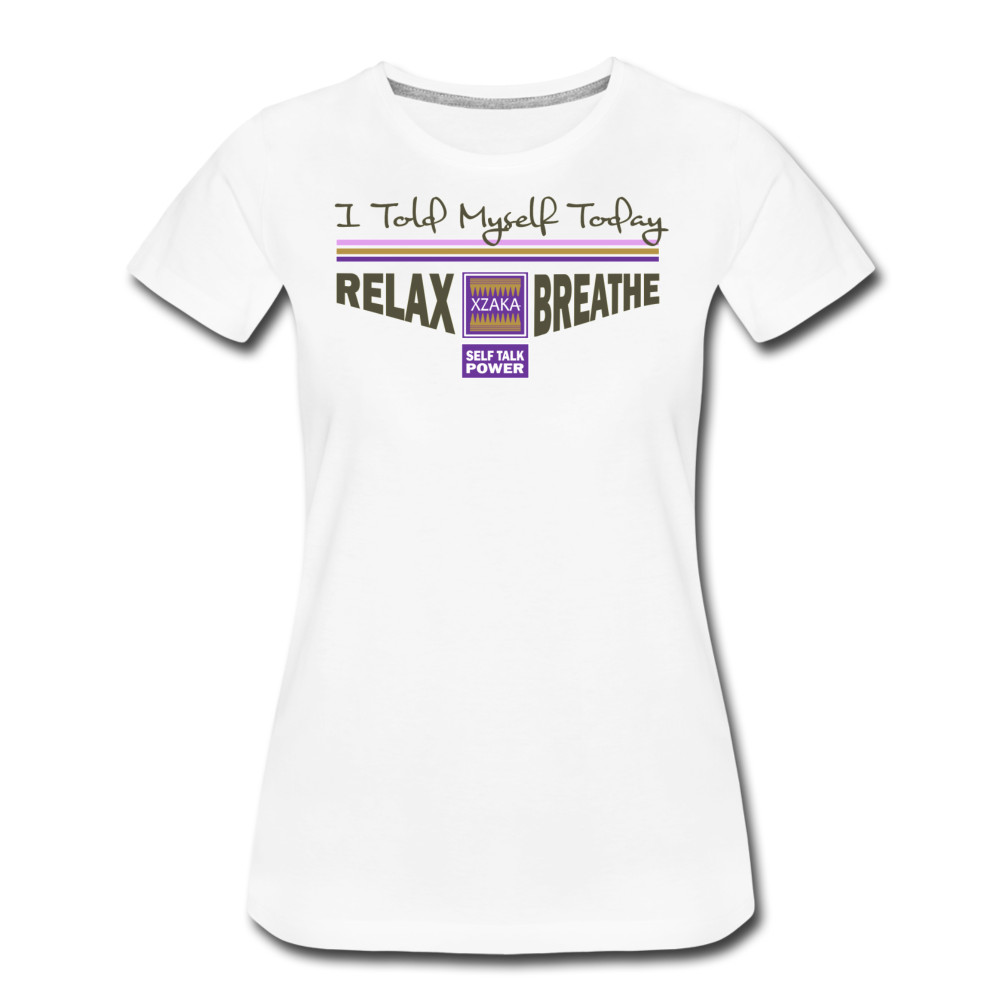 XZAKA Women "Relax Breathe" T-Shirt - WH - ST - white
