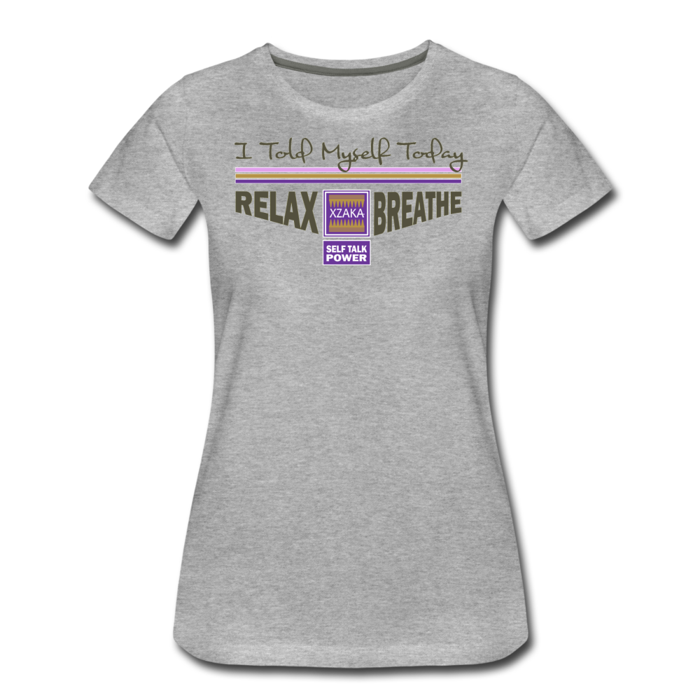 XZAKA Women "Relax Breathe" T-Shirt - WH - ST - heather gray