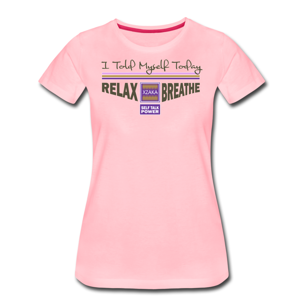 XZAKA Women "Relax Breathe" T-Shirt - WH - ST - pink