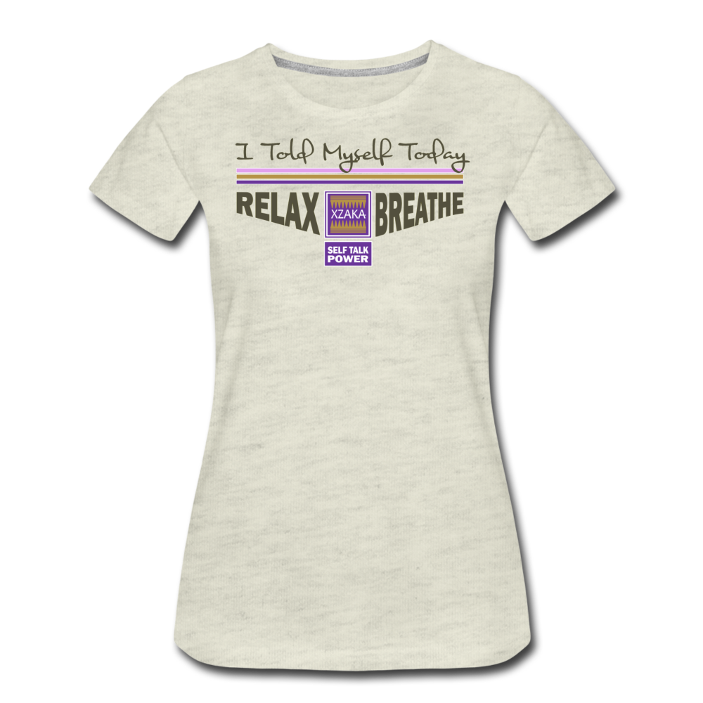 XZAKA Women "Relax Breathe" T-Shirt - WH - ST - heather oatmeal